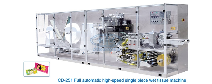 Máquina para fabricar lenço umedecido de 1 única unidade CD-251 (automática e de alta velocidade)